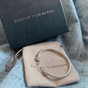 Unisex David Yurman Silver Cable Classic Twist Bracelet